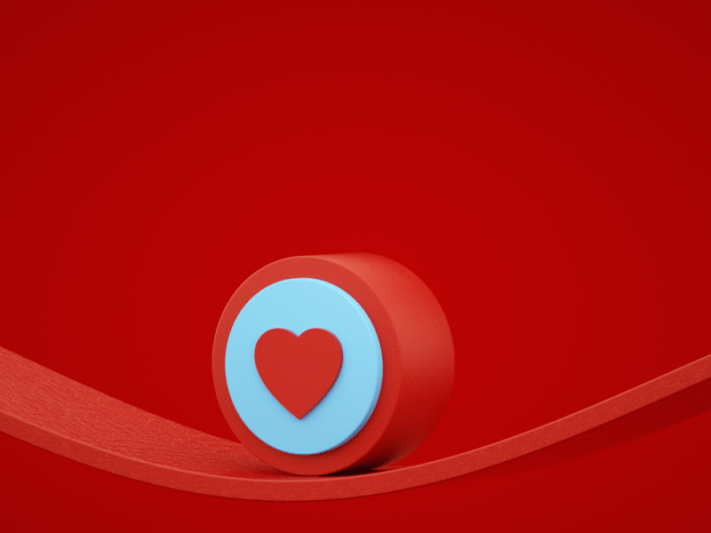 Happy Valentine's Day 3d animation c4d heart loop lovers red valentines