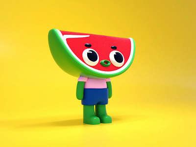 Watermelon 3d 3d character modeling art character children cinema 4d design fruit texture watermelon