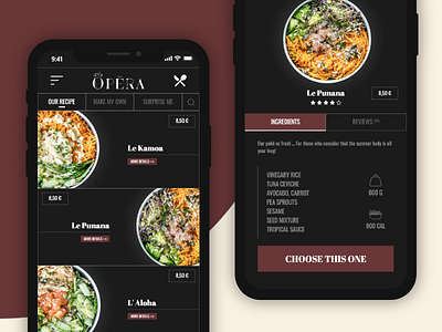 Opera bakery delivery - UX & UI design bakery concept cooking design food app icons ingredient ui ux