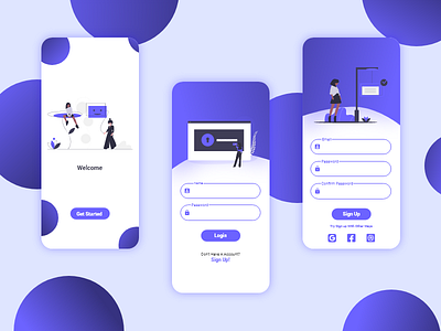 Sign in / Sign up UI app concept design gradient illustration ios login purple sign up ui user interface ux