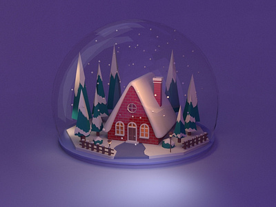 3D Christmas landscape