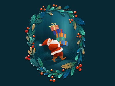 Christmas Card Illustration 2d character design christmas design detail draw drawing illustration illustration art illustrations procreate santa ui vector vector illustration vectorart xmas xmas card