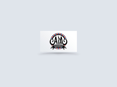 AM Barber logo badge barber barbershop flat hair hair salon identity logo razor