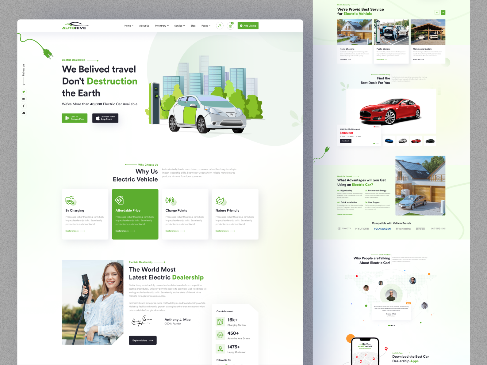 Autohive- Electric Car Dealership Website by ThemeTags 🏅 on Dribbble