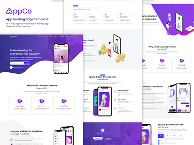 AppCo - App Landing Page Template app app landing app landing page app template app website clean app landing creative app landing page landing page mobile mobile app landing page modern app landing