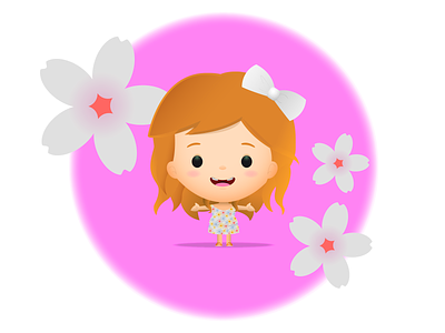 Mini Reagan cartoon cherry blossom chibi design illustration kawaii kawaii art portrait vector