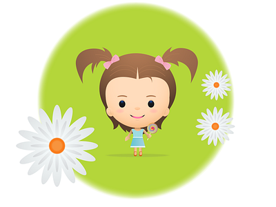 Mini Reese cartoon chibi daisy design dress kawaii kawaii art lollipop pigtails portrait vector