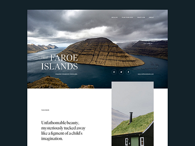 Visit Faroe Islands–Exploration adventure animal clean eco elegant faroe islands hiking hospitality landscape minimal nature outdoor serif tourism travel travel agency web webdesign website wildlife