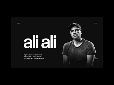 Ali Ali—Transition animation black and white clean director exo ape film interface minimal portfolio slider sliders transition typography ui ui animation video web webdesign website