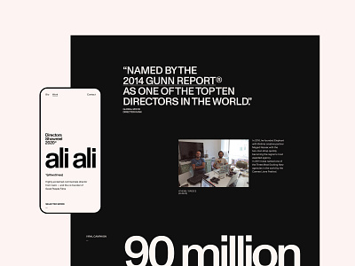 Ali Ali—Details biography clean contrast director exo ape film grid grotesk interface magazine minimal portfolio sans serif swiss ui video web webdesign website