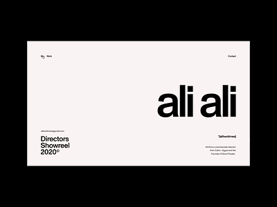 Ali Ali—Commercials Director cairo clean commercials director egypt exo ape film layout minimal portfolio swiss typography ui ui animation video web webdesign website
