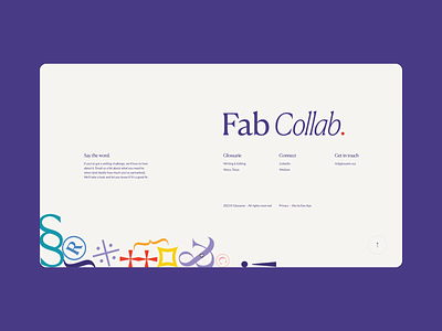 Glossarie—Footer animation clean color colorful colourful colours drag and drop game matter.js minimal motion objects physics rainbow serif symbols ui web webdesign website