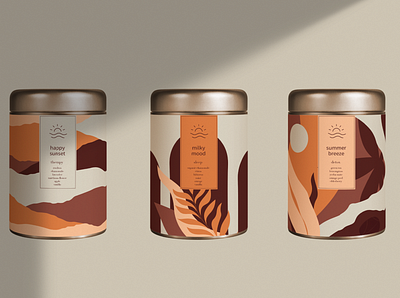 golden hour loose lea tea brand identity branding design idenity illustration package package design tea