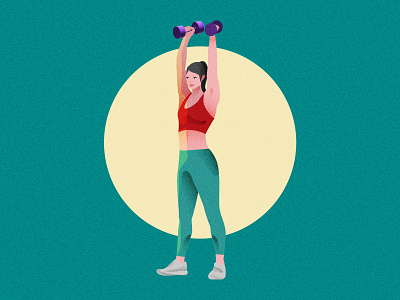 Fitness Girl Illustration adobe illustrator creative fit girl fitgirl fitness girl in gym girlfit gym illustrate illustration melbsfit painting