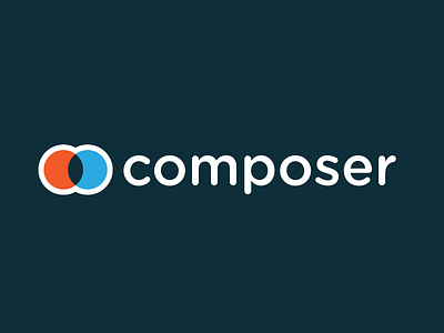 Composer Logo blue circles gotham lockup logo logotype red sketch