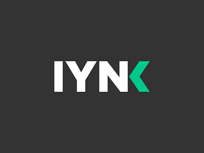 IYNK logo arrow gotham green logo logotype minimalist