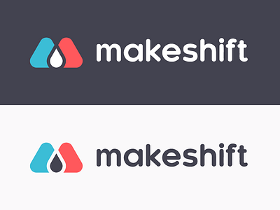 Makeshift logo exploration blue brand design icon lockup logo make makeshift red shift transparency triangle