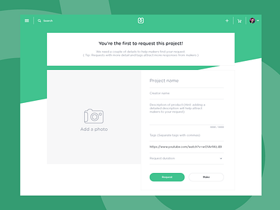 Project Request Form clean design flat form green make makeshift typography ui ux web