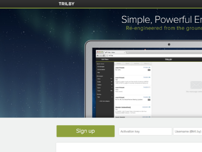 Trilby Signup Page mail signup startup trilby
