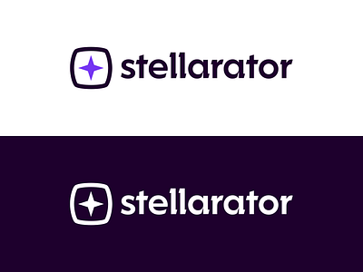 Stellarator logo sketch icon lockup logo logotype purple retro spark wip