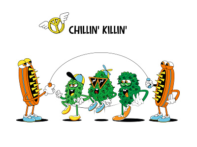 chillin Killin 1620 420 danilatequila hightimes illustration indica joint kush sativa stone vector