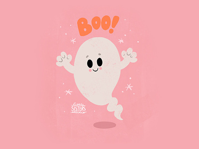 Boo! boo cute ghoul halloween lettering scary