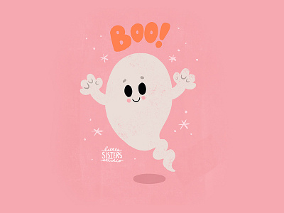 Boo! boo cute ghoul halloween lettering scary