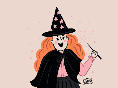 Witch cute halloween spell stars vintage witch