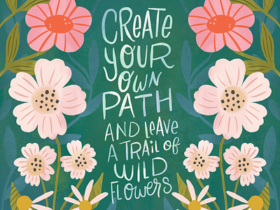 Create your own path design floral flowers illustration leaves