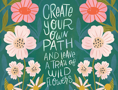 Create your own path design floral flowers illustration leaves