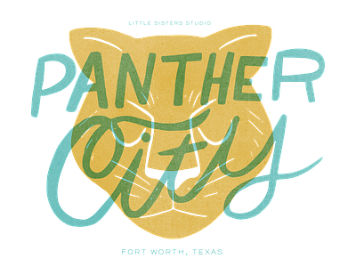 Panther City - T-Shirt Design cat fort worth lettering panther texas tshirt