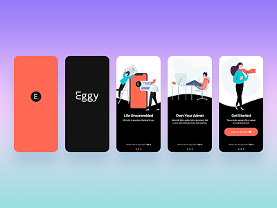 Eggy App Onboarding app design mobile onboarding simple