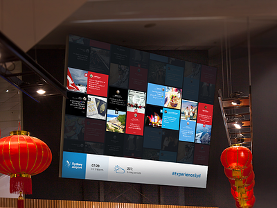 Sydney Airport Social Wall concept facebook feed flat hashtag instagram pinterest social stackla twitter ugc wall