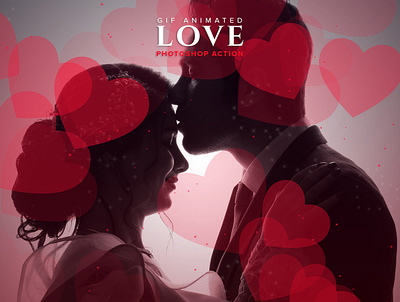 Gif Animated Love Photoshop Action add on beautiful commercial use download gif gif animation gift idea gogivo graphic design instant download love photoshop photoshop action premium romance smooth animation valentine day valentines day card valentines day gift
