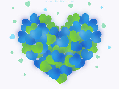 Free Heart shape balloon vector illustration