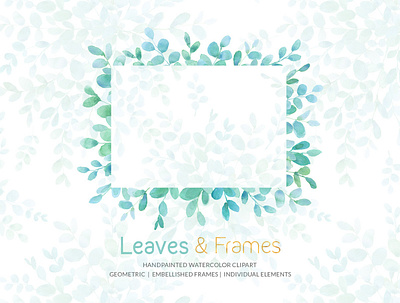 Leaves & Frames Watercolor Cliparts borders cliparts decoration digital illustration download embellished frames frames gogivo graphicdesign green leaves instantdownload leaf leaves notice design pattern plant poster design watercolor clipart watercolor painting wreath