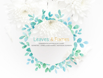 Leaves & Frames Watercolor Cliparts borders cliparts decoration decoration pattern digital illustration download embellished frames frames gogivo graphicdesign green leaves instantdownload leaf leaves notice design watercolor clipart watercolor painting