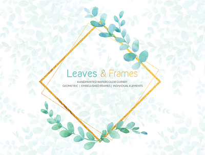 Leaves & Frames Watercolor Cliparts borders cliparts decoration decoration pattern digital illustration download embellished frames frames gogivo graphicdesign green leaves instantdownload leaf leaves notice design watercolor clipart watercolor painting