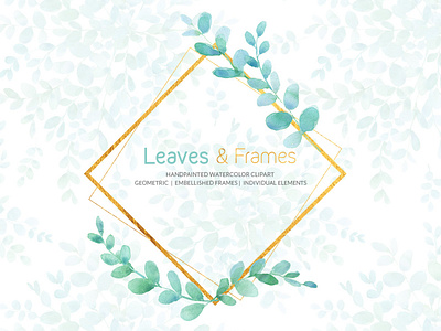 Leaves & Frames Watercolor Cliparts