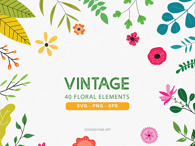 Download 40 Free Vintage Floral Cliparts By Gogivo On Dribbble