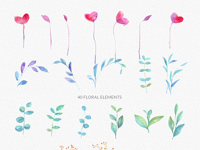 Free Lovely FLoral Cliparts | Watercolor PNG Illustrations