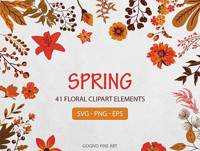 Free Spring 41 Floral Clipart Elements clipart floral clipart floral elements florist flower flower clipart flower design flower illustration flower painting free free graphic freebie freedownload gogivo graphic design illustration digital sketch spring vector wedding card design