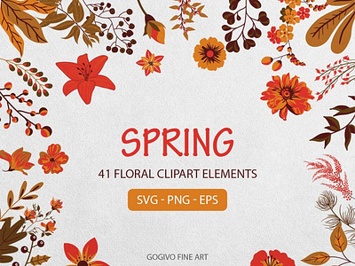 Free Spring 41 Floral Clipart Elements