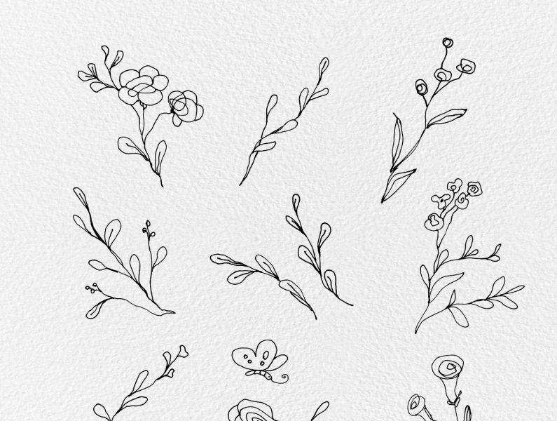 Easy flower bouquet drawing step by step tutorial