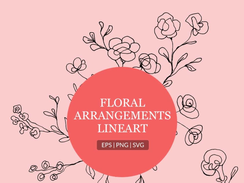 Free Floral Arrangements Lineart By Gogivo On Dribbble