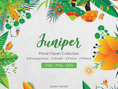 Juniper Floral Clipart Collection