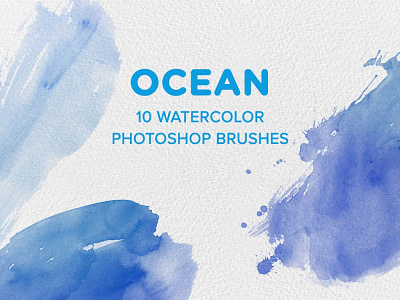 Free Ocean 10 Watercolor Photoshop Brushes