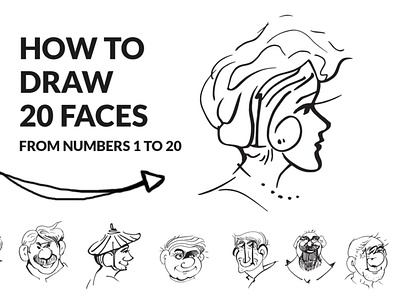 Drawing Video_ 20 Faces from numbers Youtube drawing faces drawing from numbers drawing video tutorial easy drawing easy drawing video for beginners free fun drawing gogivo how to draw how to draw from numbers learn drawing line drawing lineart