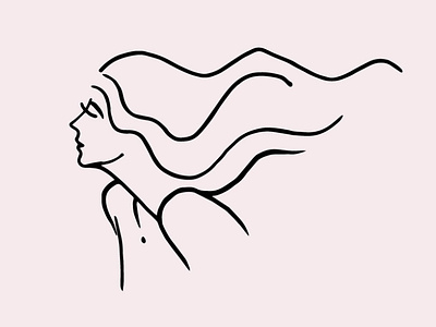 Free Women Face Line Drawing svg Clipart