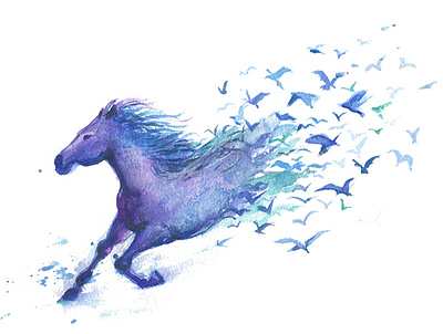 Creative Watercolor Horse. Instant Download. Digital PNG File beautiful birds blue horse clipart png creative horse clipart creative horse painting digital illustration flying flying horse gogivo horse painting illustration instantdownload painting png horse transparent png watercolor watercolor clipart watercolor horse